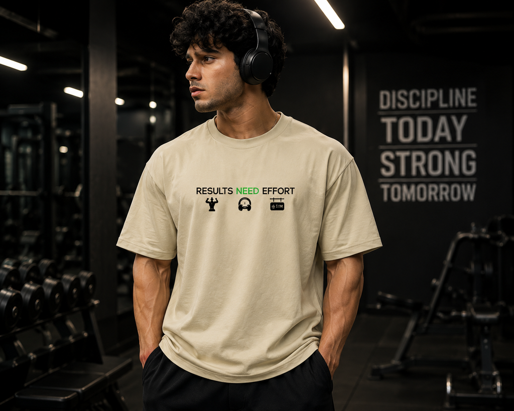 Unisex- Result Needs Effort — Unisex Gym T-Shirt Oversized