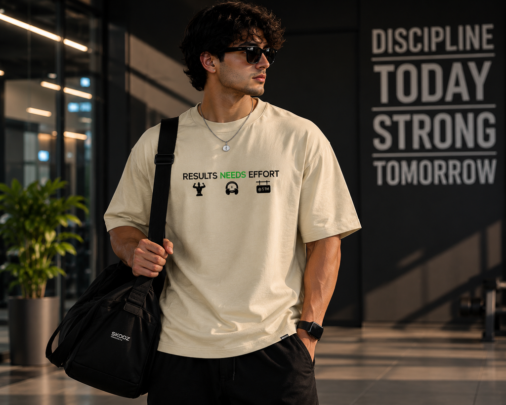 Unisex- Result Needs Effort — Unisex Gym T-Shirt Oversized