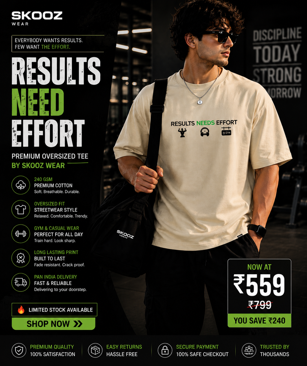 Unisex- Result Needs Effort — Unisex Gym T-Shirt Oversized